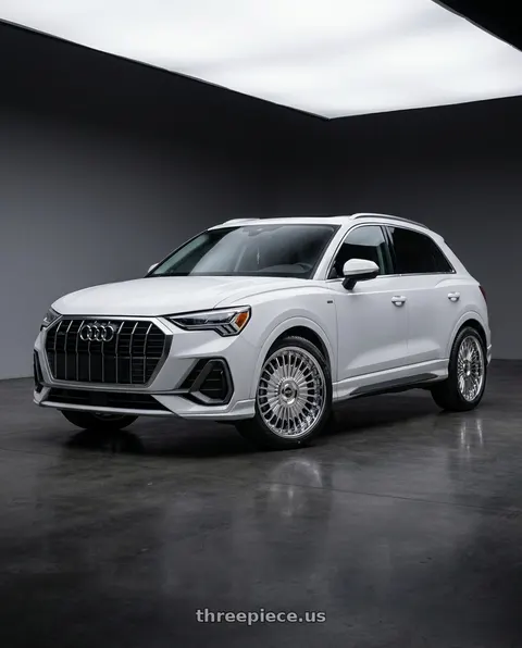 2020 Audi Q3 with Work Emitz 5x112 Chrome 20x8.5 +45 wheels