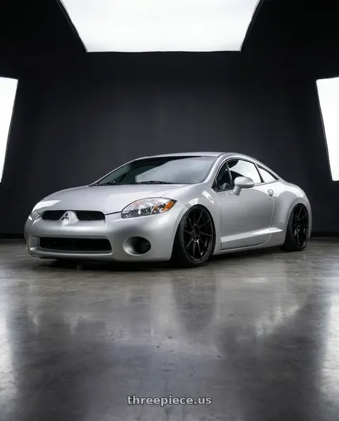 2010 Mitsubishi Eclipse with Aodhan AH09 5x114.3 18x9.5 +35 Gloss Silver Machined Face wheels