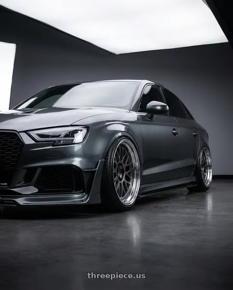 2015 Audi S3 with Volk Racing 21A 5x112 18X9.5+30  Dark Gunmetal wheels