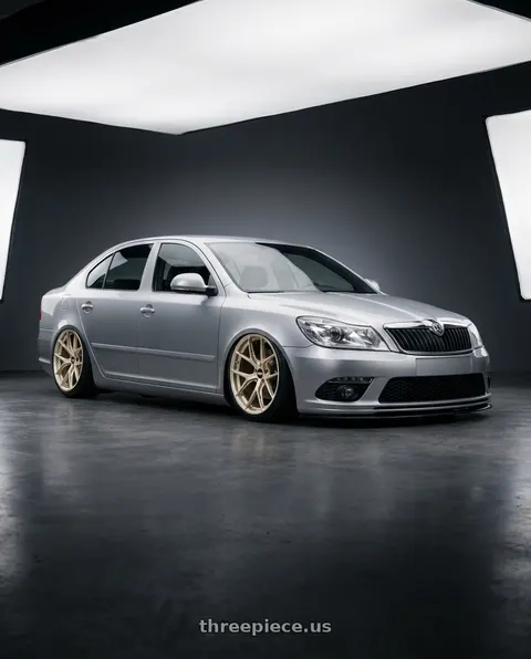 2012 Skoda octavia with BBS FI-R 5x112 19x9 +35 White Gold wheels
