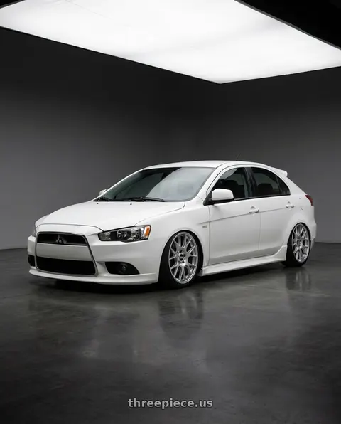 2014 Mitsubishi Lancer with BBS CH-R 5x114.3 19x8 +38 Brilliant Silver Polished Rim Protector wheels