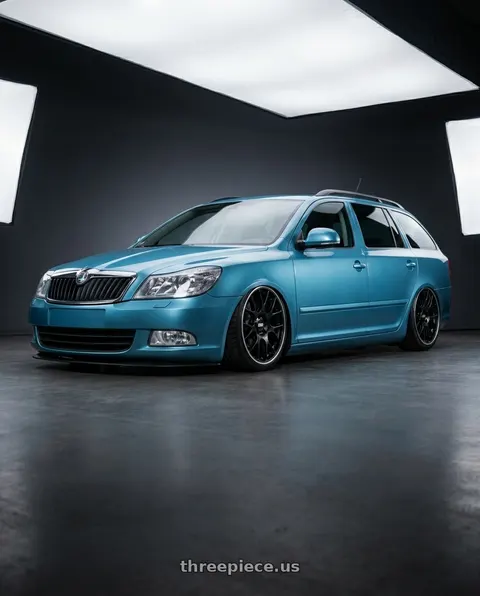 2012 Skoda octavia combi 12 tsiaqua blue metallic with BBS CH-R 5x130 19x12 +45 Satin Black Polished Rim Protector wheels