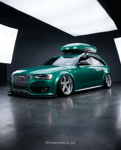 2013 Audi A4 allroad with Work Wheels VS-KF 5x112 19x9+28 Light Grey Silver A Disk STEP RIM wheels