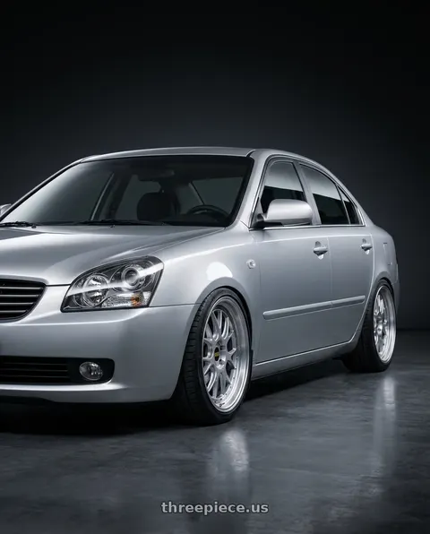 2006 Kia Magentis with BBS LM-R 5x114.3 19x8.5+43 Diamond Silver wheels