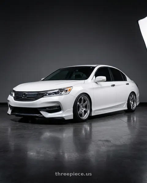 2016 Honda Accord with Gram Lights 57DR 4x100 15x8+35 Grace Silver wheels