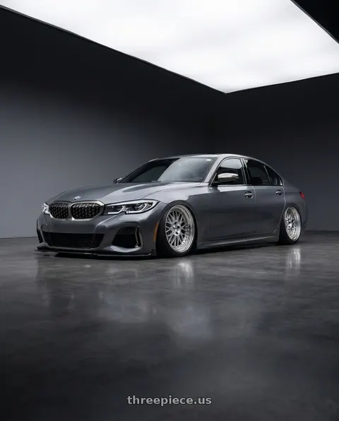 2020 BMW M340i with Work Meister M1 3p 5x112 19x8.5+30 O Disk Silver wheels