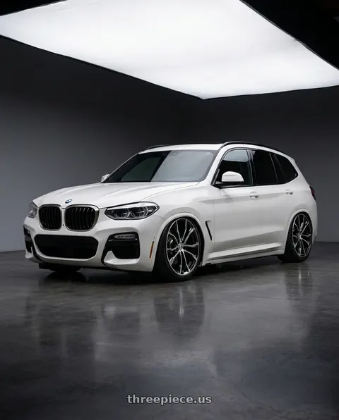 2019 BMW X3 with Petrol P2B 4X114.3 15X7 +40 GLOSS BLACK W/ MACHINED FACE wheels