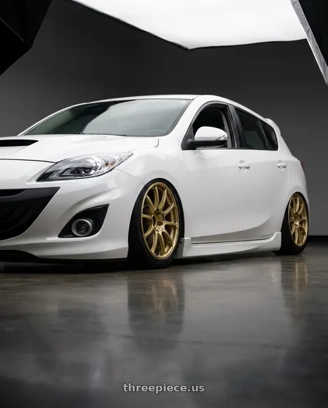 2012 Mazda 3 Mazdaspeed with Advan RCIII 5x114.3 18x8.5+38 Gold wheels