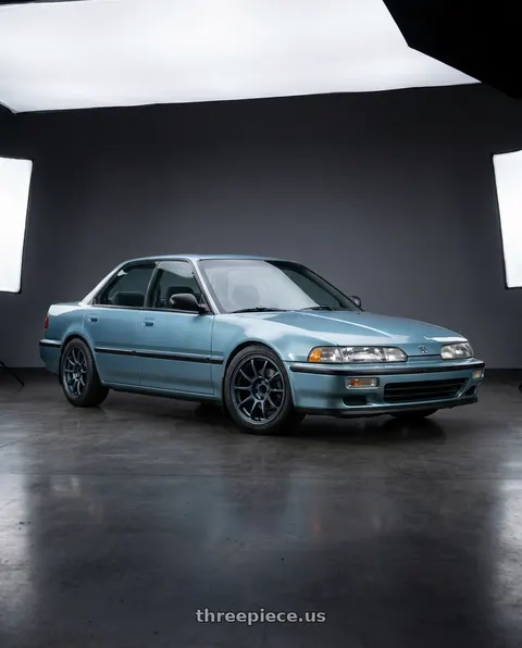 1990 Acura Integra with Volk Racing ZE40 4x100 16x7+36 Matte Blue Gunmetal wheels