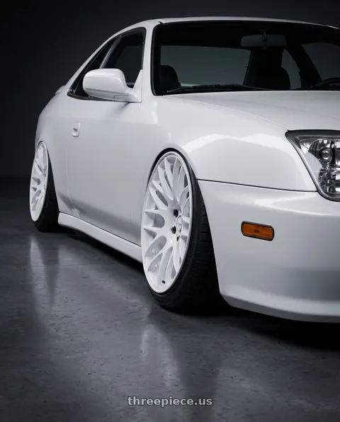 2000 Honda Prelude with Work Emotion m8r 5x114.3 19x8.5 +30 White wheels