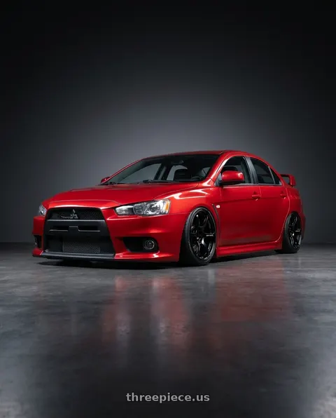 2012 Mitsubishi Lancer with Advan RGIII 5x114.3 18x8.0+37 Gloss Black wheels