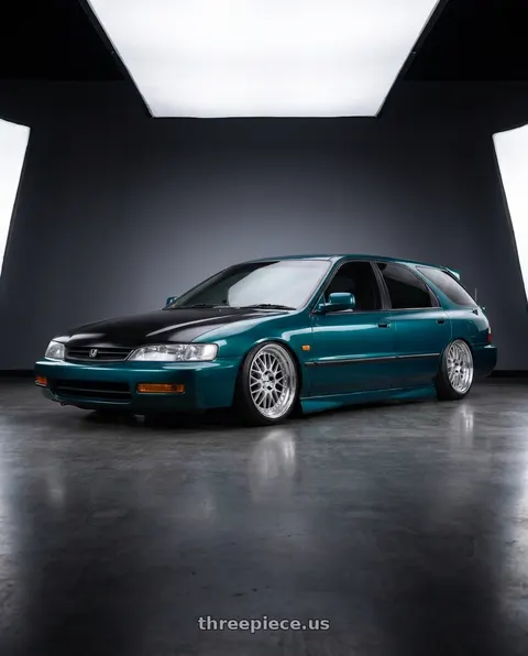 1995 Honda Accord with Work Meister M1 3p 4x114.3 18x8+38 O Disk Silver wheels