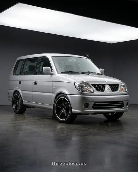 2007 Mitsubishi Freeca with Motegi MR122 4X100/4X114.3 18X9 +45 SATIN BLACK W/ MACHINED STRIPE wheels