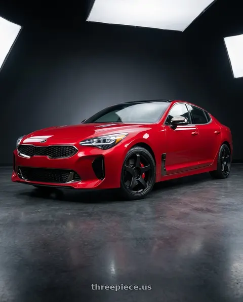 2018 Kia Stinger GT2 with Motegi MR151 CS5 5X114.3 19X9.5 +40 SATIN BLACK wheels