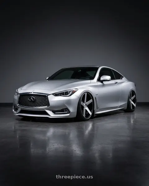 2017 INFINITI Q60 with Status EMPIRE 5X115 22X9.5 +15 GLOSS BLACK W/ MACHINED FACE wheels