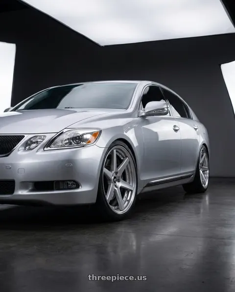 2006 Lexus GS300 with Work Zeast St1 5x100 19x9.5+38 A Disk Brush Silver Clear wheels