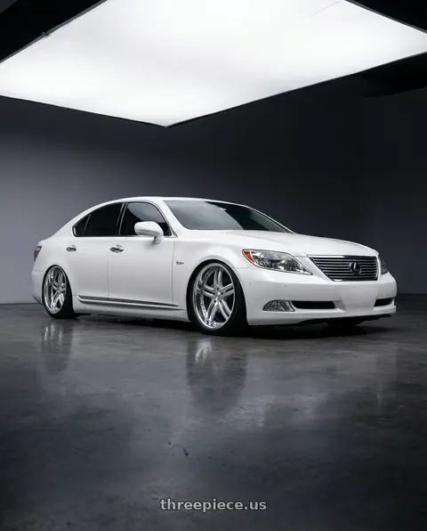 2011 Lexus LS460 with XIX Wheels XIX 15 5x108 20x10 +40 Silver Machined with Stainless Steel Lip wheels