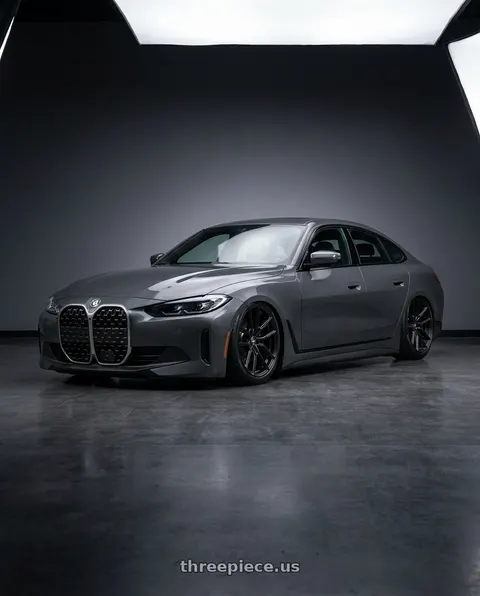 2023 BMW 430i with Bravado 08B Tribute 5x114.3 19x9.5 +35 Matte Black wheels