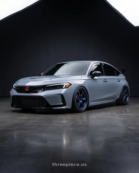 2024 Honda Civic Type R with Volk Racing TE37SL 5x114.3 18x9.5 +40 MAG BLUE wheels