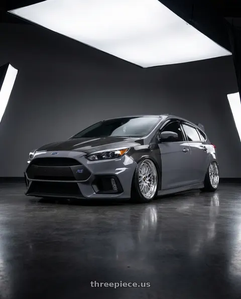 2017 Ford Focus RS with Work Vs-Xv 5x108 18x10+20 O Disk Silky Rich Silver wheels