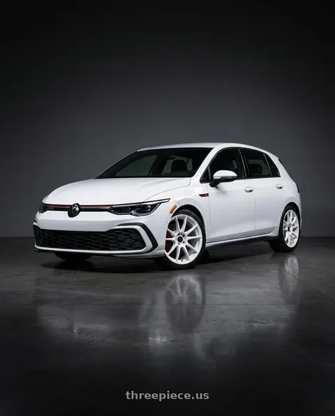 2024 Volkswagen GTI with Vors TR10 5x112 18x8.5 +35 White wheels
