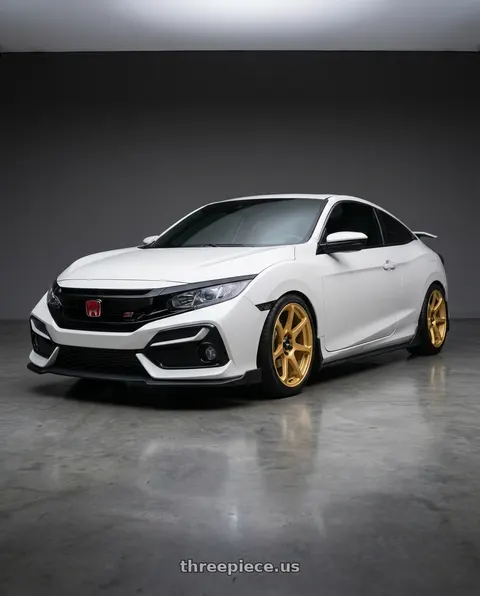 2020 Honda Civic Si with Motegi MR154 BATTLE 5X114.3 18X9.5 +30 GOLD wheels