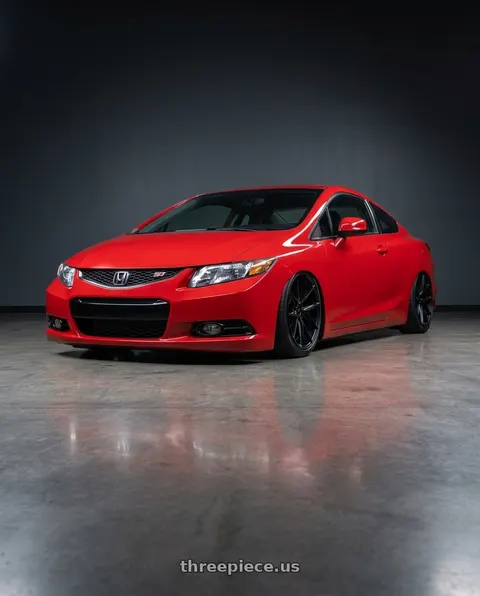 2011 Honda Civic Si with Niche 1PC M117 MISANO 5X114.3 17X8 +40 MATTE BLACK wheels