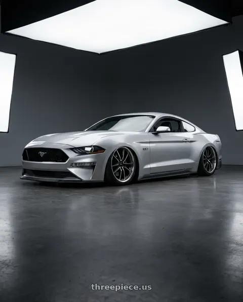 2018 Ford Mustang with Foose 1PC F150 OUTCAST 5X114.3 20X10 +40 GLOSS BLACK MILLED wheels