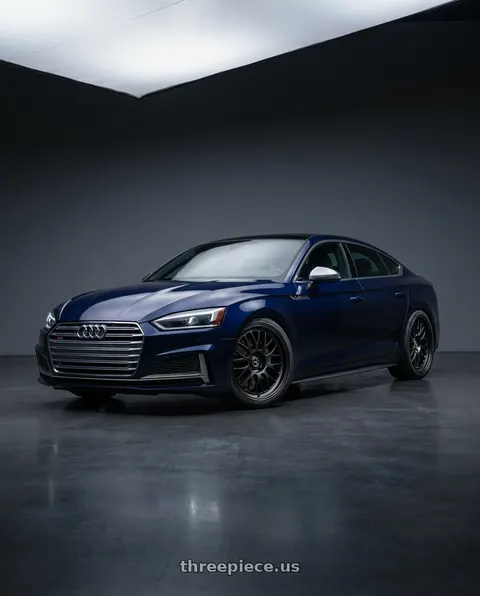 2014 Audi S5 with fifteen52 HOLESHOT 5x112 19x8.5 +45 ASPHALT BLACK (SATIN BLACK) wheels