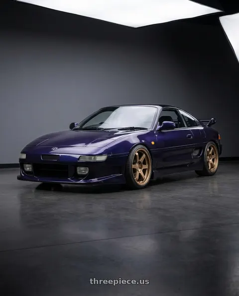 1998 toyota mr2 with 9six9 SIX-1 5x100 17X9 +35 Matte Bronze wheels