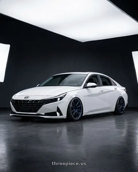 2024 Hyundai Elantra N with Advan RZ II 5x114.3 19x10+25 Racing Indigo Blue and Ring wheels