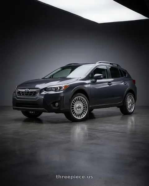 2022 Subaru Crosstrek with Work Emitz Black Polish 5x100 19x7.5 +45 wheels