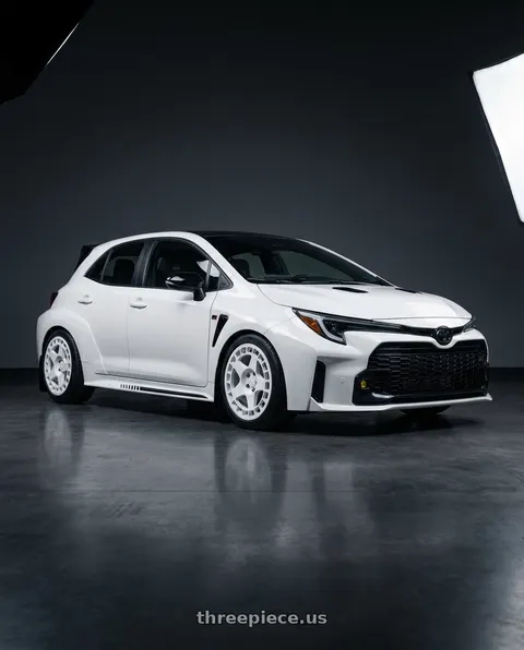 2026 Toyota GR Corolla with ESR Wheels APEX SERIES APX01 5x114.3 18x8.5 +30 Gloss White wheels