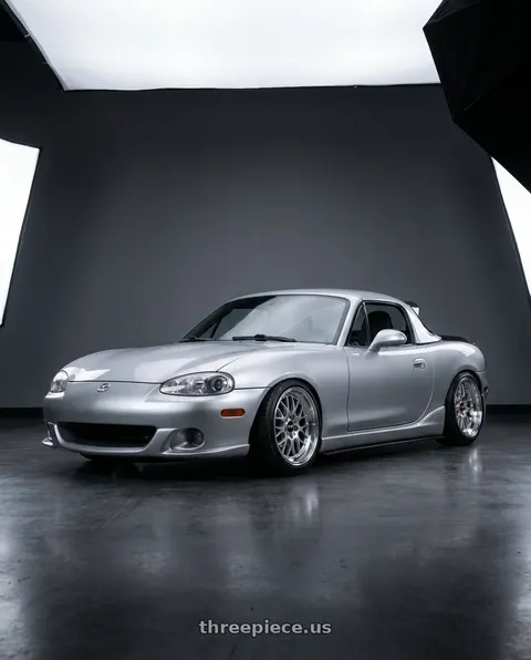 2000 Mazda Miata with BBS RG-R 5x120 17x9.0+42 Diamond Silver wheels