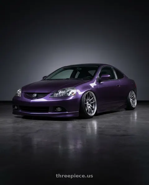 2006 Acura RSX Type-S with Work Cr 2P 5x114.3 18x9.5 +0 GT Silver wheels