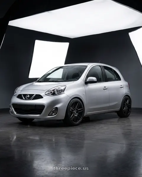 2015 Nissan Micra with Niche 1PC M106 NR6 4X100/4X114.3 18X8 +40 MATTE BLACK MILLED wheels
