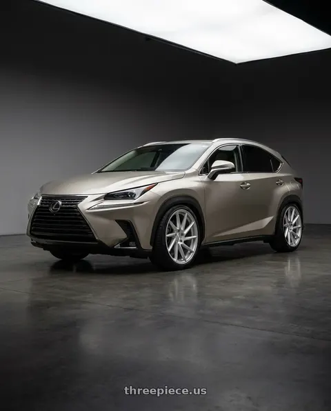 2019 Lexus NX with Rotiform 1PC R124 CVT 5X112/5X120 20X8.5 +45 GLOSS SILVER wheels