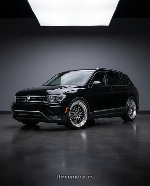 2022 Volkswagen Tiguan with Work Vs-Xv 5x112 20x8.5+35 L Disk Brilliant Silver Black wheels