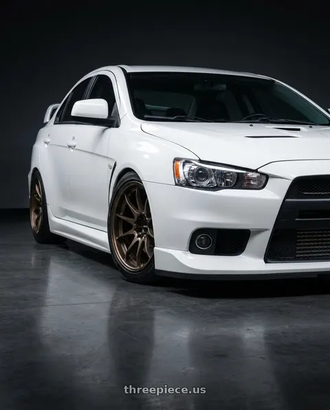 2010 Mitsubishi Lancer with Volk Racing G025 DA/C 5x114.3 18x9.5 +38 DARK AMBER CLEAR / DC wheels