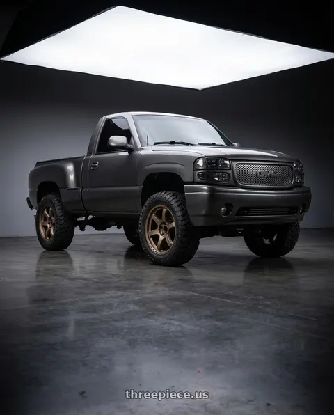 1999 GMC Sierra 1500 SLT with Gram Lights 57DR-X 6x139.7 18x9+20 Bronze 2 wheels