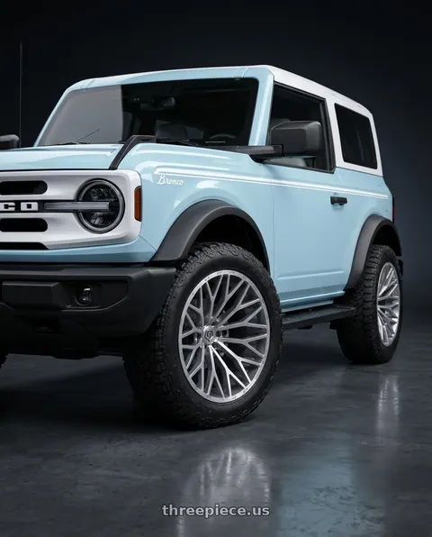 2025 Ford Bronco with TIS 566BSM 6x139.7 17x9 +18 Brushed Silver & Milled wheels