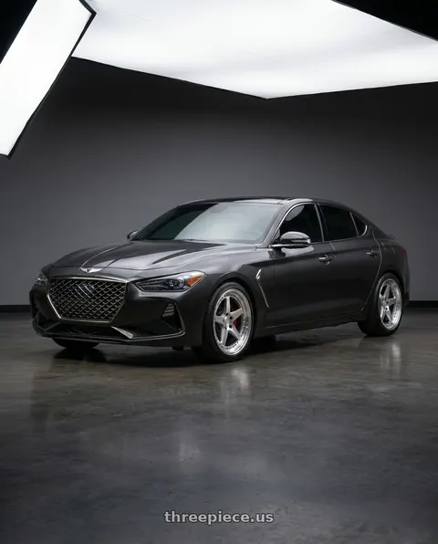 2019 Genesis G70 with Aodhan DS05 5x100 18x9.5+35 Silver w/Machined Face wheels