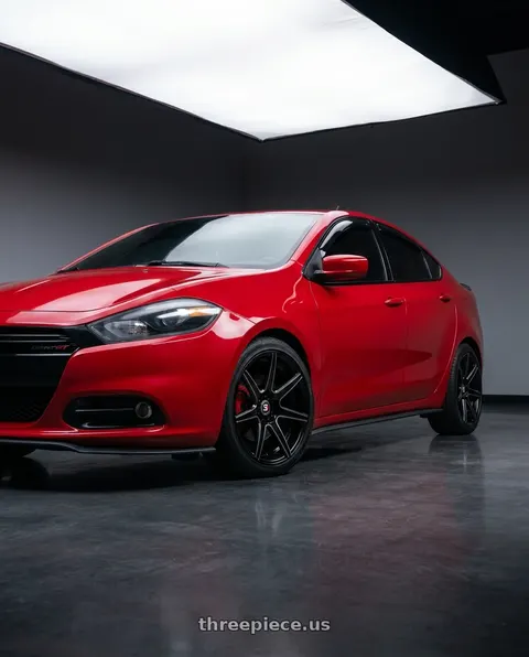 2014 Dodge Dart GT with Spec-1 SP-73 5x110/5x114.3 18x8 +38 Gloss Black Milled & Undercut wheels
