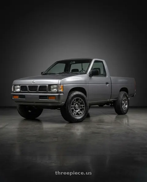 1994 Nissan D21 XE with OE Wheels TY16B 6x139.7 17x7+4 Satin Graphite wheels