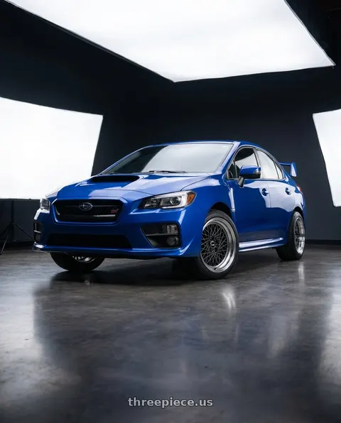 2016 Subaru WRX STI Limited with Ns Wheels NS-MDV2 4x114.3 15x9.5 +25 Dark Gray with Machined Lip wheels