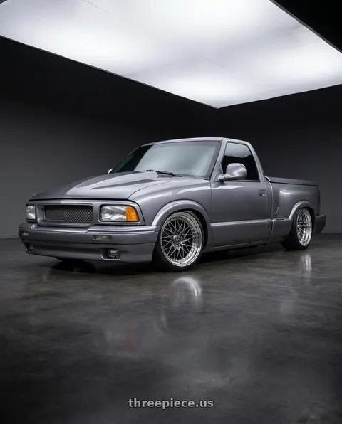 1994 GMC Sonoma with Work Vs-Xv 5x120.65 20x9+28 A Disk Brilliant Silver Black wheels