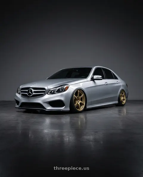 2014 Mercedes-Benz E350 with Advan RGIII 5x112 18x8+42 Gold wheels