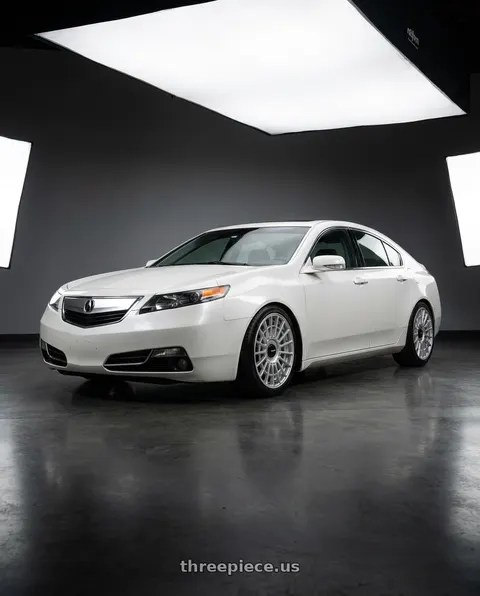 2013 Acura TL SH-AWD with Rotiform 1PC R134 FLG 5X120 18X8.5 +35 GLOSS SILVER wheels