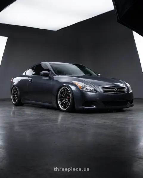 2008 INFINITI G37 with Work Emotion Zr10 5x114.3 19x8.5 +38 Glim Black Diamond Rim cut wheels