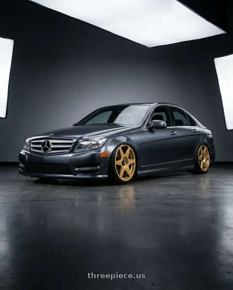 2013 Mercedes-Benz C250 with fifteen52 TARMAC EVO 5x112 / 5x120 18x8.5 +35 GOLD (GLOSS GOLD) wheels